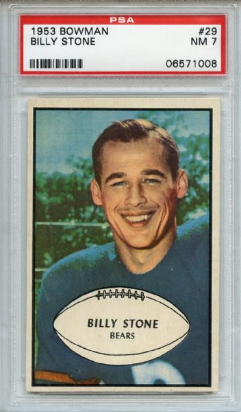 1953 Bowman 29 Billy Stone PSA NM 7