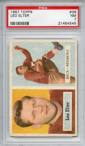 1957 Topps 36 Leo Elter PSA NM 7