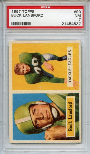 1957 Topps 90 Buck Lansford PSA NM 7