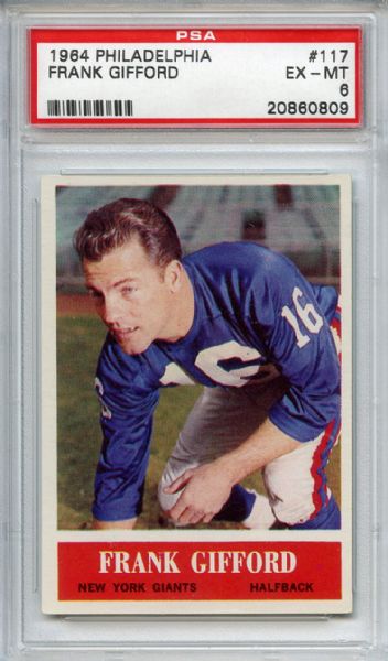 1964 Philadelphia 117 Frank Gifford PSA EX-MT 6