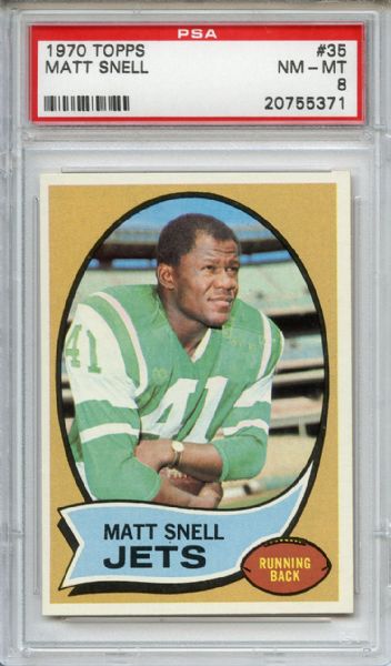 1970 Topps 35 Matt Snell PSA NM-MT 8