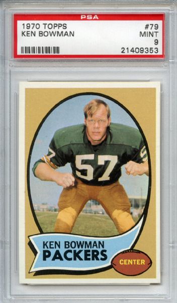 1970 Topps 79 Ken Bowman PSA MINT 9