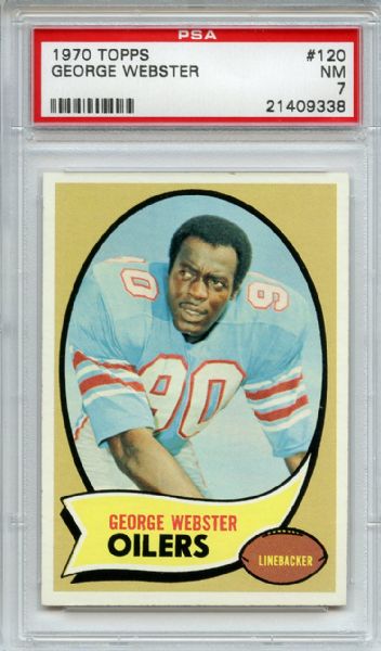 1970 Topps 120 George Webster PSA NM 7