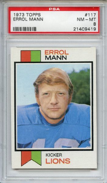 1973 Topps 17 Errol Mann PSA NM-MT 8