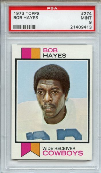 1973 Topps 274 Bob Hayes PSA MINT 9