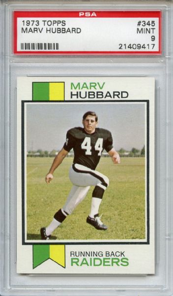 1973 Topps 345 Marv Hubbard PSA MINT 9