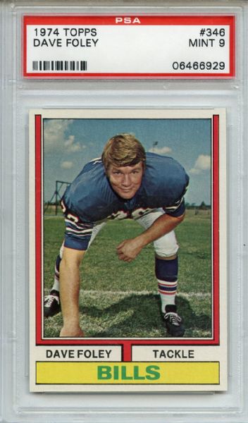 1974 Topps 346 Dave Foley PSA MINT 9