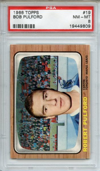 1966 Topps 19 Bob Pulford PSA NM-MT 8