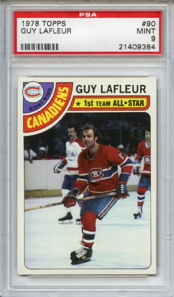 1978 Topps 90 Guy Lafleur PSA MINT 9