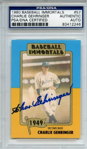 Charlie Gehringer Signed Baseball Immortals PSA/DNA