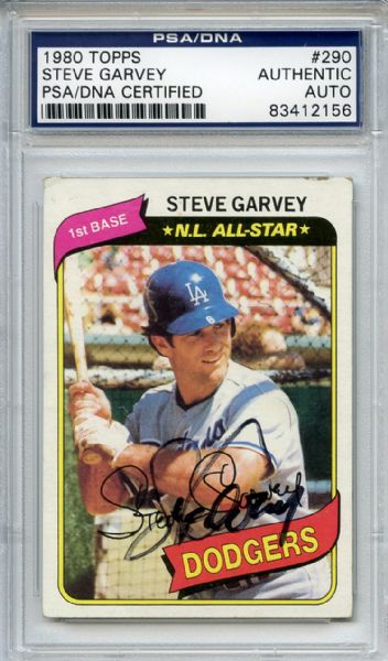 Steve Garvey Signed 1980 Topps Card PSA/DNA