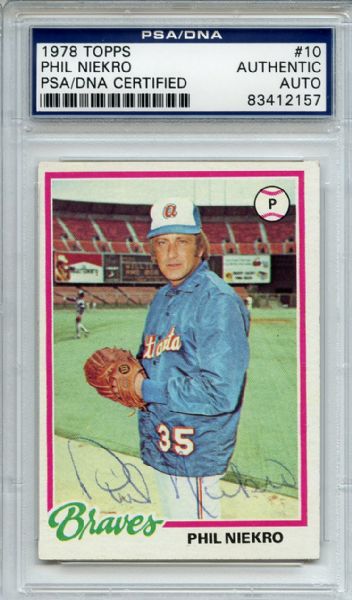 Phil Niekro Signed 1978 Topps Card PSA/DNA