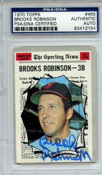 Brooks Robinson Signed 1970 Topps Card PSA/DNA