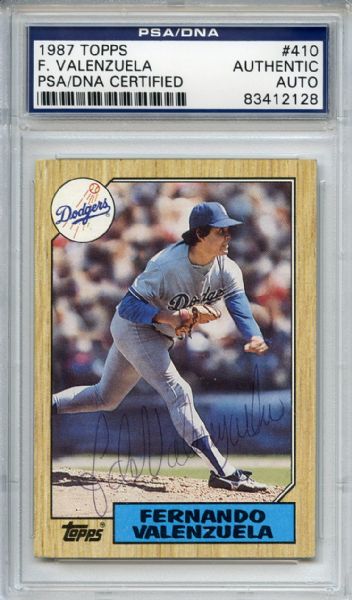 Fernando Valenzuela Signed 1987 Topps Card PSA/DNA