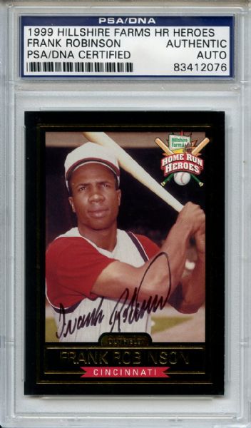 Frank Robinson Signed 1999 Hilshire Farms Card PSA/DNA