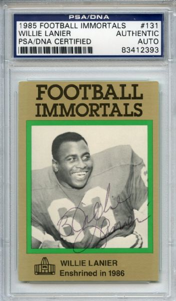 Willie Lanier Signed 1985 Football Immortals Card PSA/DNA 