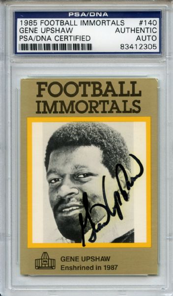 Gene Upshaw 140 Signed 1985 Football Immortals Card PSA/DNA 