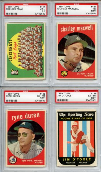 (8) 1959 Topps Baseball Lot All PSA Graded