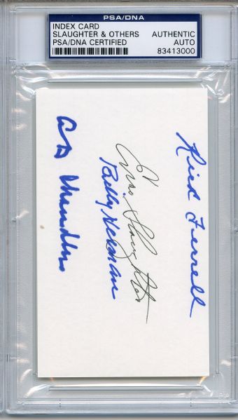 Ferrell Slaughter Herman Chandler Multi Signed 3 x 5 Index Card PSA/DNA