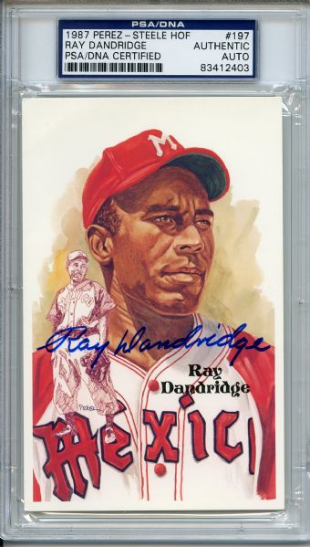 Ray Dandridge Signed Perez Steele HOF Postcard PSA/DNA