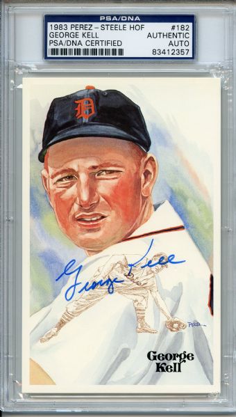 George Kell Signed Perez Steele HOF Postcard PSA/DNA