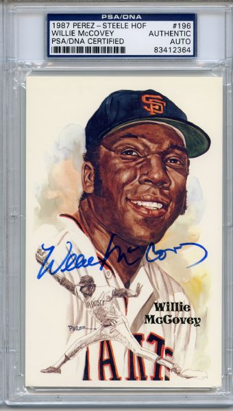 Willie McCovey Signed Perez Steele HOF Postcard PSA/DNA