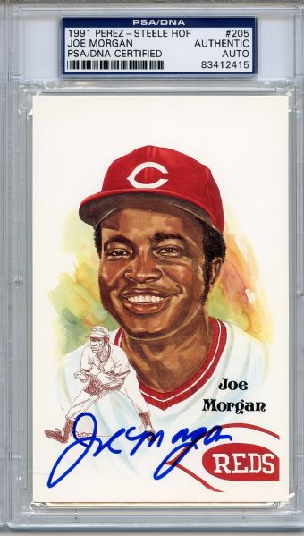 Joe Morgan Signed Perez Steele HOF Postcard PSA/DNA