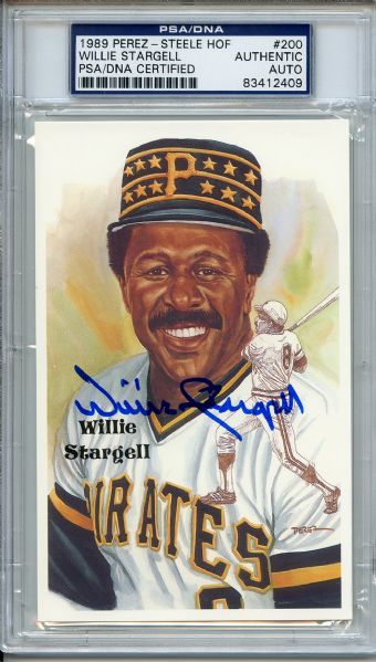 Willie Stargell Signed Perez Steele HOF Postcard PSA/DNA