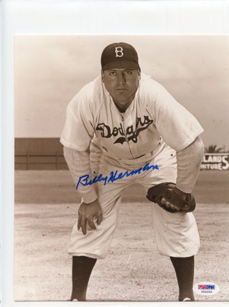 Billy Herman Signed 8 x 10 Photograph PSA/DNA