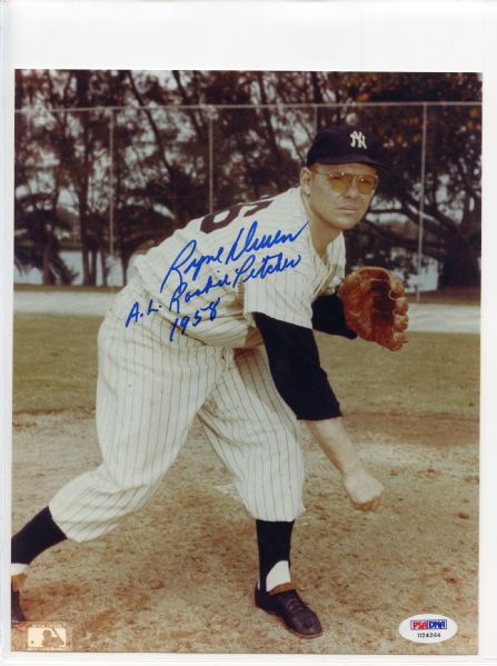 Ryne Duren AL Rookie Pitchers 1958 Signed 8 x 10 Photograph PSA/DNA