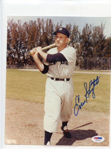 Enos Slaughter Signed 8 x 10 Photograph PSA/DNA