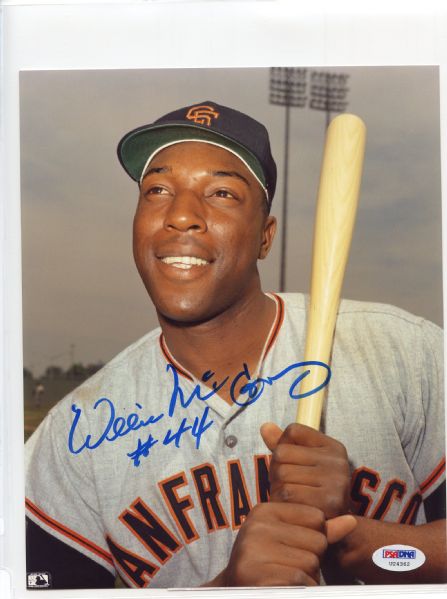 Willie McCovey 44 Signed 8 x 10 Photograph PSA/DNA