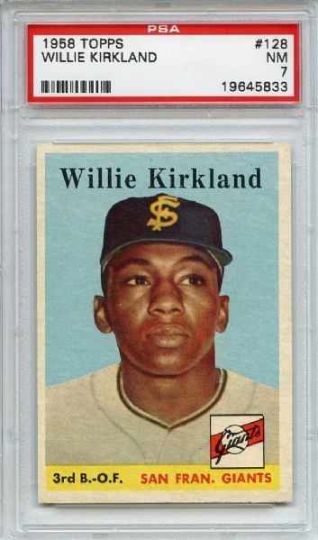 1958 Topps 128 Willie Kirkland PSA NM 7