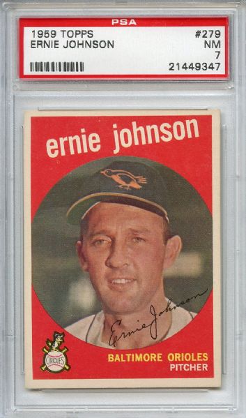 1959 Topps 279 Ernie Johnson PSA NM 7