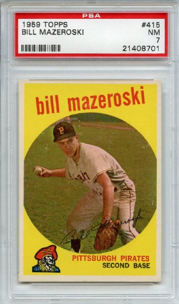 1959 Topps 415 Bill Mazeroski PSA NM 7