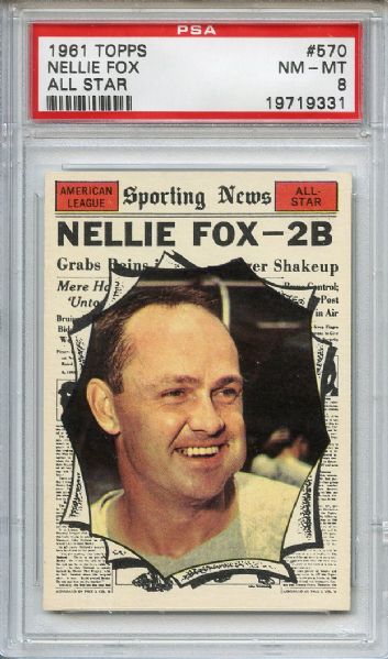 1961 Topps 570 Nellie Fox All Star PSA NM-MT 8