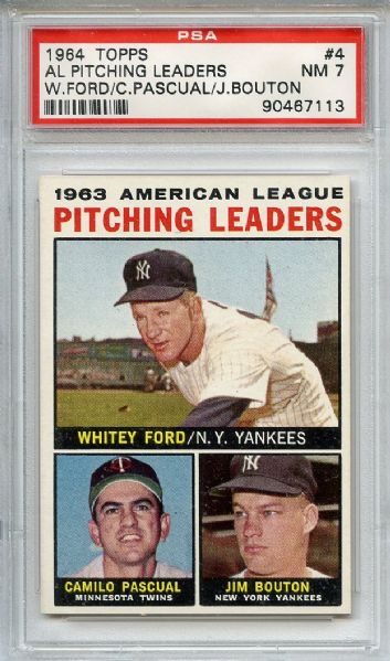 1964 Topps 4 AL Pitching Leaders Whitey Ford PSA NM 7