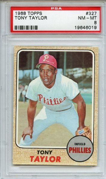 1968 Topps 327 Tony Taylor PSA NM-MT 8