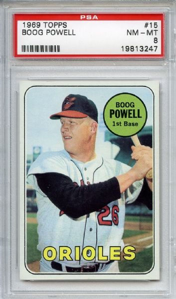 1969 Topps 15 Boog Powell PSA NM-MT 8