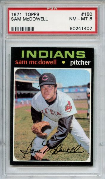 1971 Topps 150 Sam McDowell PSA NM-MT 8