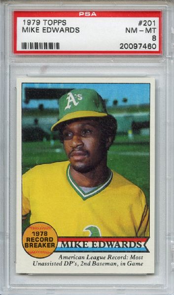 1979 Topps 201 Mike Edwards PSA NM-MT 8