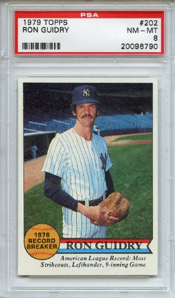 1979 Topps 202 Ron Guidry PSA NM-MT 8