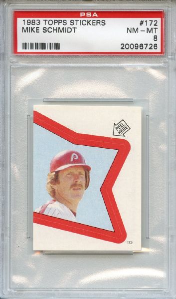 1983 Topps Stickers 172 Mike Schmidt PSA NM-MT 8
