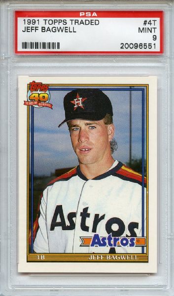 1991 Topps Traded 4T Jeff Bagwell RC PSA MINT 9