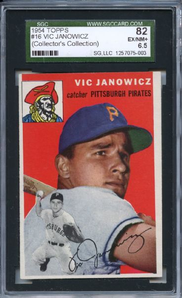 1954 Topps 16 Vic Janowicz SGC EX-MT+ 82 / 6.5