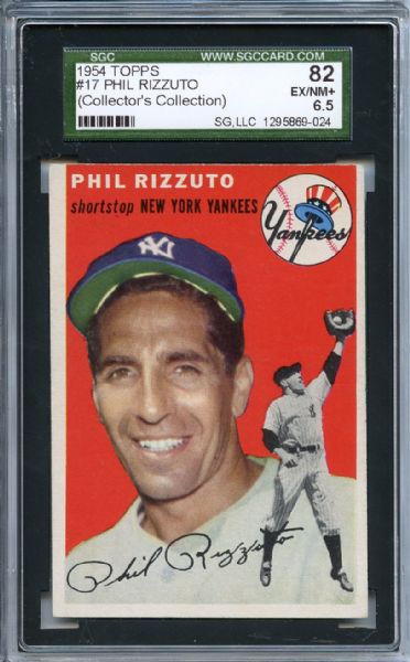 1954 Topps 17 Phil Rizzuto SGC EX-MT+ 82 / 6.5