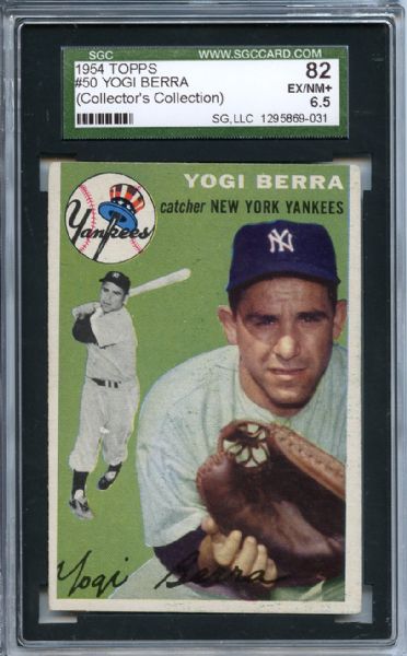 1954 Topps 50 Yogi Berra SGC EX-MT+ 82 / 6.5