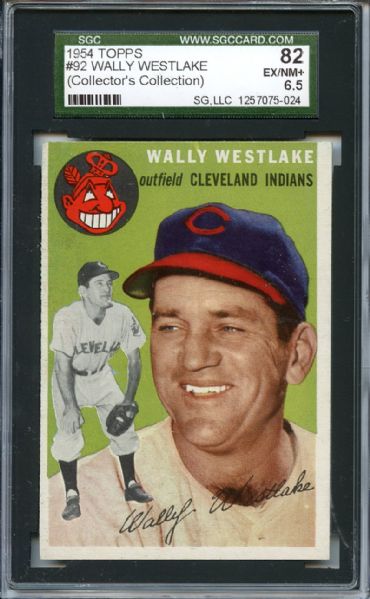 1954 Topps 92 Wally Westlake SGC EX-MT+ 82 / 6.5