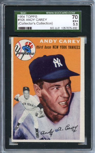 1954 Topps 105 Andy Carey SGC EX+ 70 / 5.5