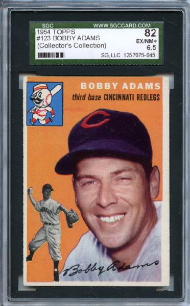 1954 Topps 123 Bobby Adams SGC EX-MT+ 82 / 6.5